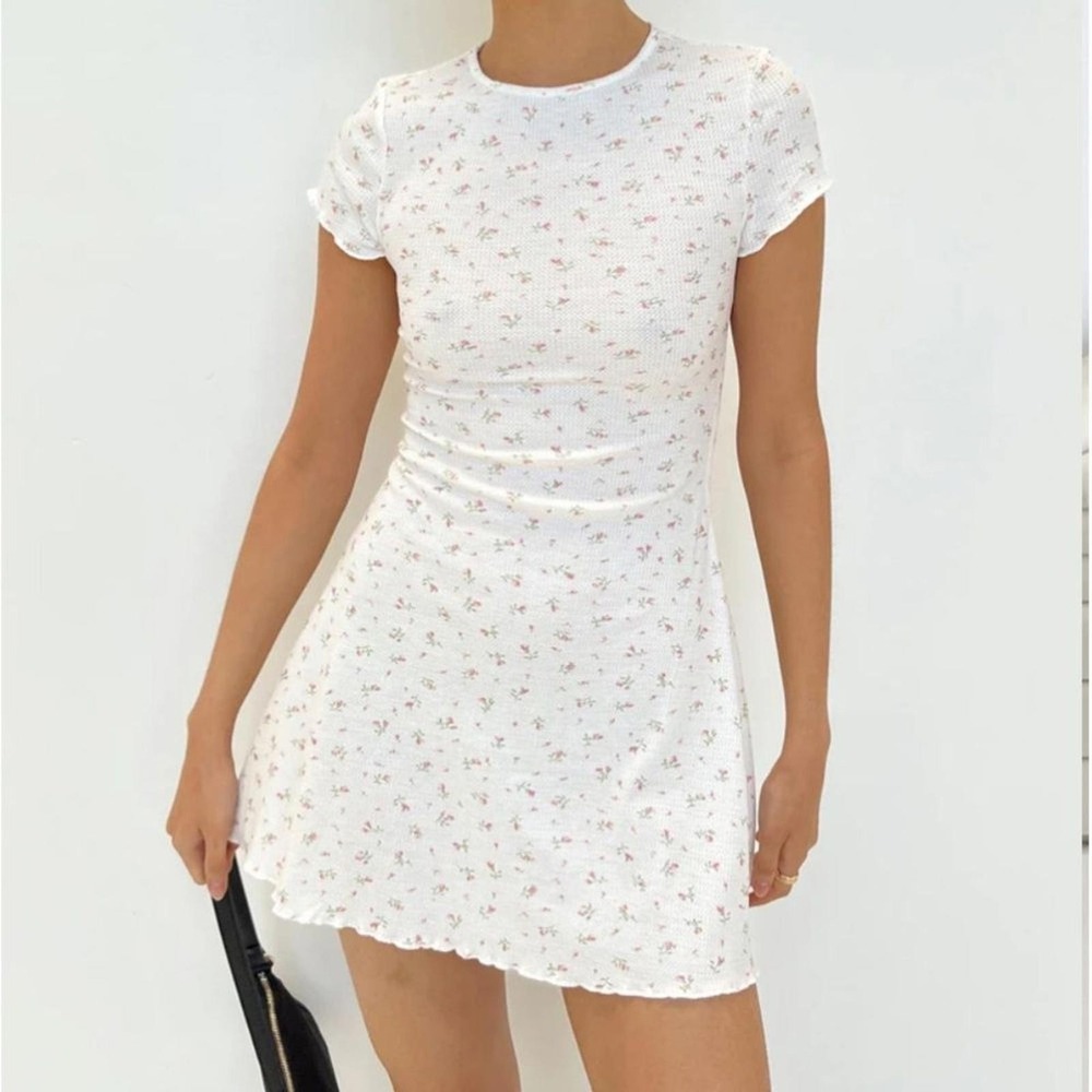 Princess Polly White Mini flutter Sleeve floral Sundress sz 16 NWT